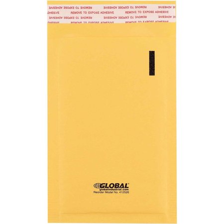GLOBAL INDUSTRIAL #000 Self Seal Bubble Mailers, 4W x 8L, Gold, 500PK 412526